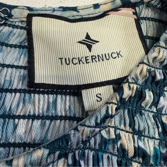 Tuckernuck Libby Floral Maxi Dress Blue Geranium Smocked Small - Picture 3 of 15